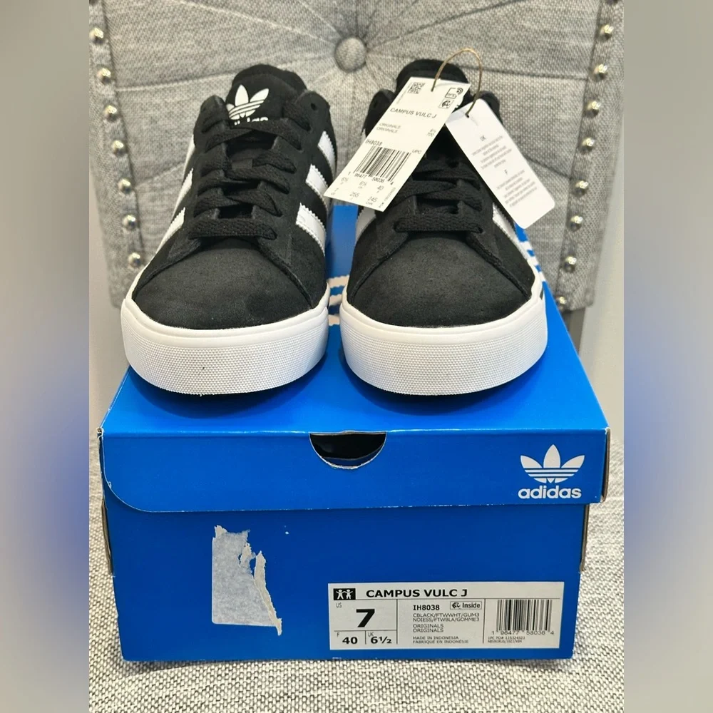 Adidas Campus Throwback Design, VULC J IH8038 Sneakers, Size 7